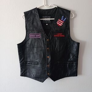 Italian Stone Design Genuine Leather Vest Navarre Leather Company Women's L